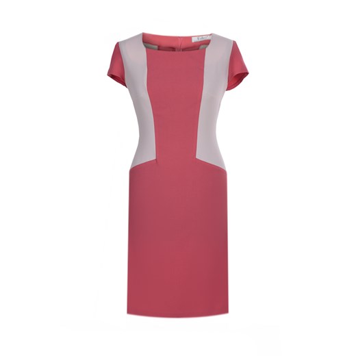 Sukienka FSU347 KORALOWY BEŻOWY ze sklepu fokus.pl w kategorii Sukienki - zdjęcie 186621019