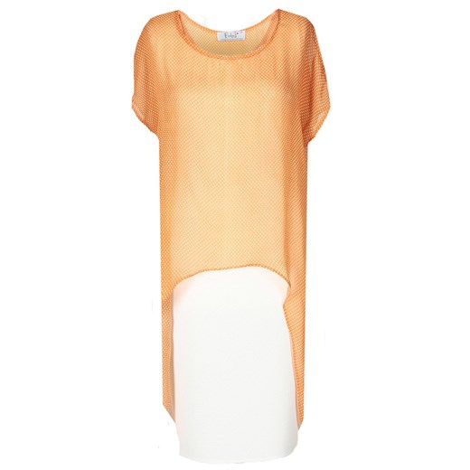 Sukienka FSU620  EKRI+ POMARAŃCZOWY JASNY kropki ze sklepu fokus.pl w kategorii Sukienki - zdjęcie 186621037