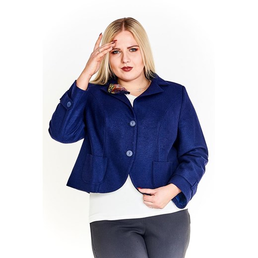 Żakiet FZA647 GRANATOWY ze sklepu fokus.pl w kategorii Marynarki damskie - zdjęcie 186621187