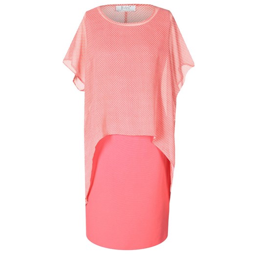 Sukienka FSU620 KORALOWY + KORALOWY kropki ze sklepu fokus.pl w kategorii Sukienki - zdjęcie 186621306