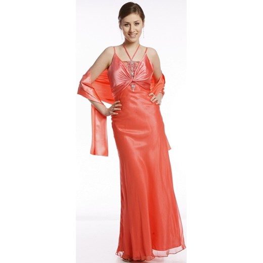 Suknia FSU715 KORALOWY ze sklepu fokus.pl w kategorii Sukienki - zdjęcie 186621718