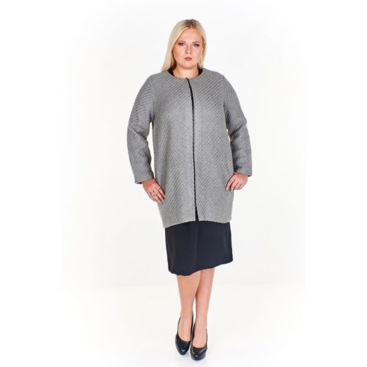 Płaszcz FPL886 SZARY ze sklepu fokus.pl w kategorii Płaszcze damskie - zdjęcie 186621806