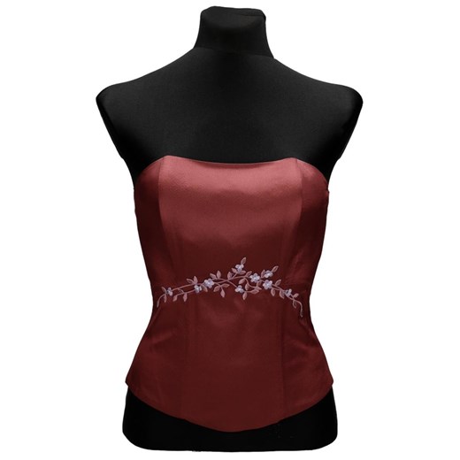 Gorset FGR042 BORDOWY ze sklepu fokus.pl w kategorii Bluzki damskie - zdjęcie 186622059