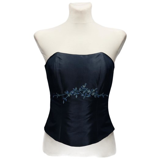 Gorset FGR042  GRANATOWY CIEMNY tafta ze sklepu fokus.pl w kategorii Bluzki damskie - zdjęcie 186622258