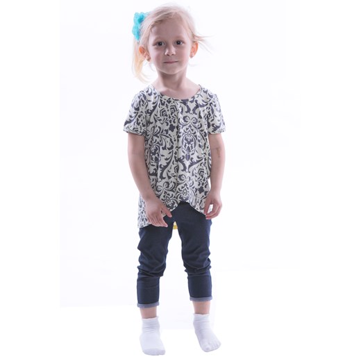 Tunika FTU744 ŻÓŁTY JASNY + SZARY CIEMNY ze sklepu fokus.pl w kategorii Bluzki dziewczęce - zdjęcie 186622336