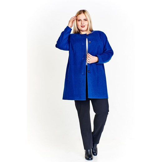 Płaszcz FPL793 CHABROWY ze sklepu fokus.pl w kategorii Płaszcze damskie - zdjęcie 186622858