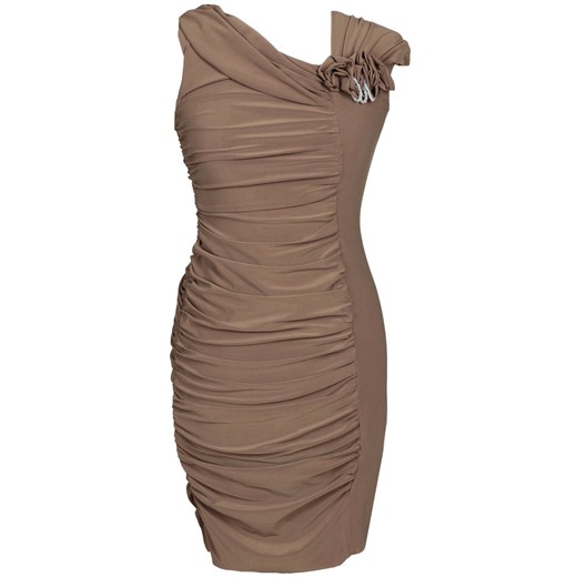 Sukienka FSU198 BEŻOWY CIEMNY ze sklepu fokus.pl w kategorii Sukienki - zdjęcie 186623166