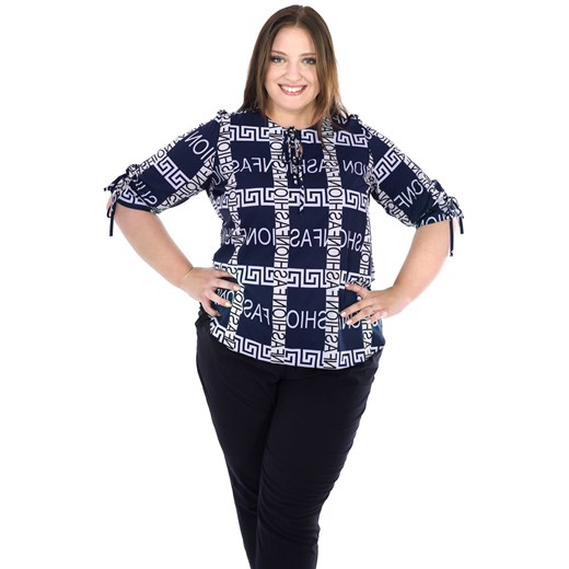 Bluzka FBZ1034 GRANATOWY fashion ze sklepu fokus.pl w kategorii Bluzki damskie - zdjęcie 186623179