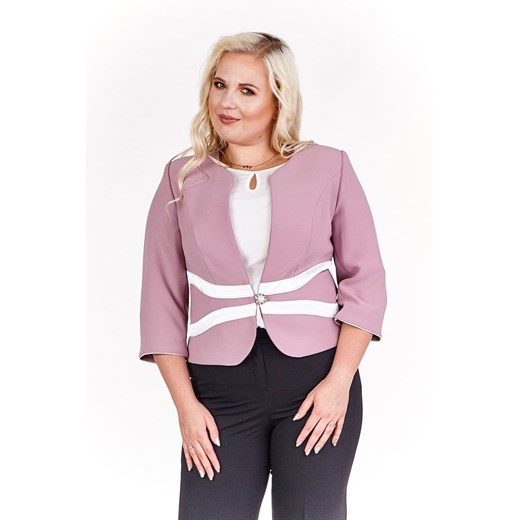 Żakiet FZA896 RÓŻOWY EKRI ze sklepu fokus.pl w kategorii Marynarki damskie - zdjęcie 186623245