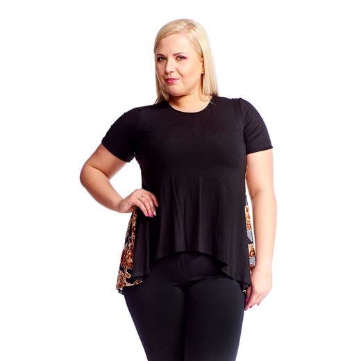 Tunika FTU611 CZARNY + CZEKOLADOWY ze sklepu fokus.pl w kategorii Bluzki damskie - zdjęcie 186623515
