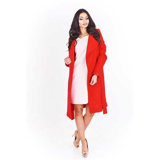 Szlafrokowy płaszcz z wiązaniem ze sklepu fokus.pl w kategorii Płaszcze damskie - zdjęcie 186623808