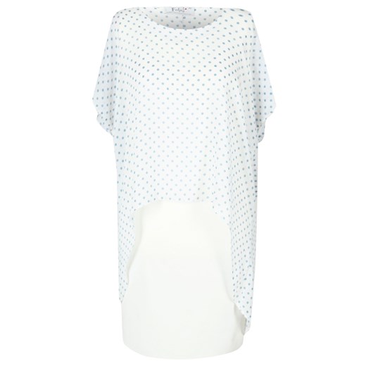 Tunika FTU639 EKRI+GRANATOWY DUŻE KROPKI ze sklepu fokus.pl w kategorii Bluzki damskie - zdjęcie 186624449