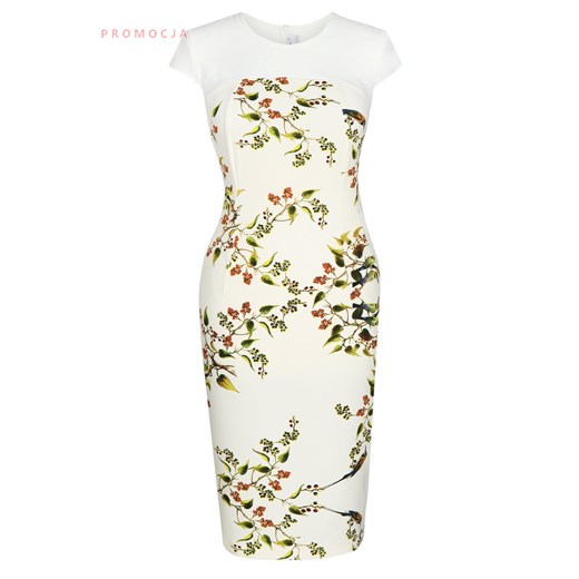 Sukienka FSU686 EKRI ptak ze sklepu fokus.pl w kategorii Sukienki - zdjęcie 186624535