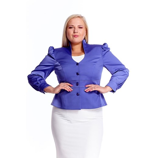 Żakiet FZA315 NIEBIESKI CIEMNY ze sklepu fokus.pl w kategorii Marynarki damskie - zdjęcie 186624997