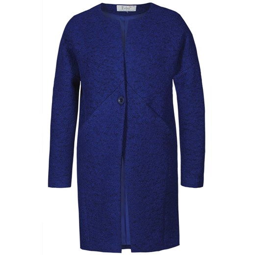 Płaszcz FPL785 CHABROWY CIEMNY melanż ze sklepu fokus.pl w kategorii Płaszcze damskie - zdjęcie 186625185