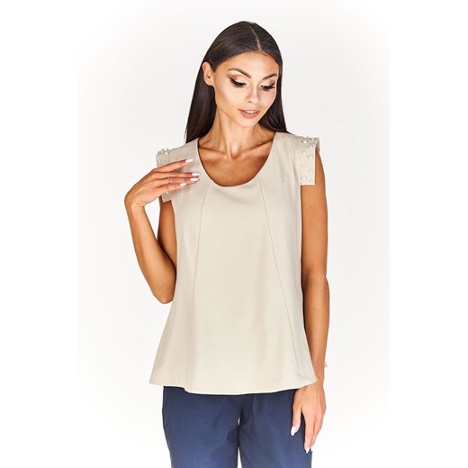 Bluzka FBZ940 BEŻOWY ze sklepu fokus.pl w kategorii Bluzki damskie - zdjęcie 186625285