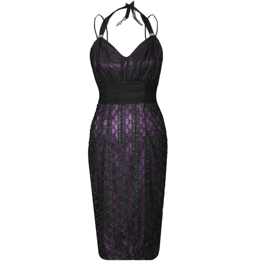 Sukienka FSU169 CZARNY + ŚLIWKOWY ze sklepu fokus.pl w kategorii Sukienki - zdjęcie 186625298