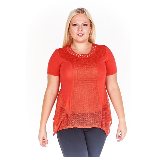 Tunika FTU949 CZERWONY ze sklepu fokus.pl w kategorii Bluzki damskie - zdjęcie 186625515
