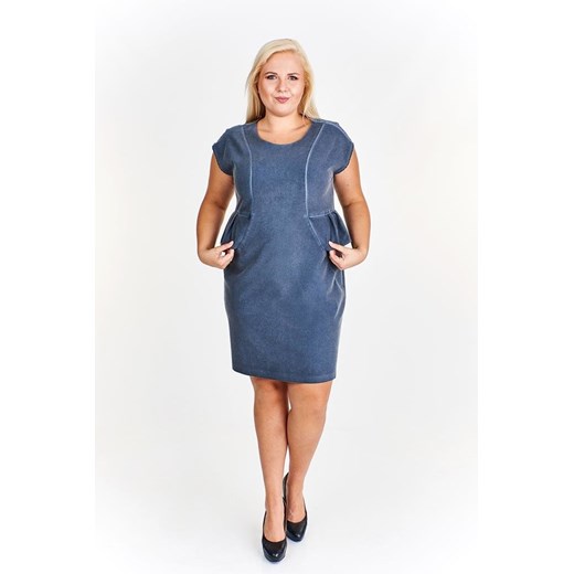 Sukienka FSU367 CZARNY jeans ze sklepu fokus.pl w kategorii Sukienki - zdjęcie 186625987