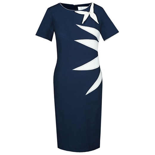 Sukienka FSU258 GRANATOWY EKRI ze sklepu fokus.pl w kategorii Sukienki - zdjęcie 186626229