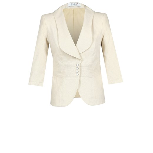 Żakiet FZA672 BEŻOWY + ZŁOTA NIĆ ze sklepu fokus.pl w kategorii Marynarki damskie - zdjęcie 186626248