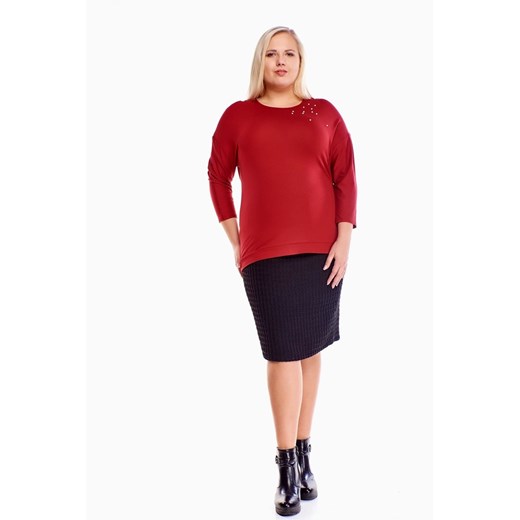 Bluzka FBZ951 CZERWONY CIEMNY ze sklepu fokus.pl w kategorii Bluzki damskie - zdjęcie 186627215