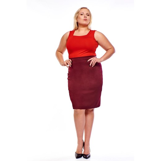 Spódnica FSP641 BURGUNDOWY ze sklepu fokus.pl w kategorii Spódnice - zdjęcie 186627356