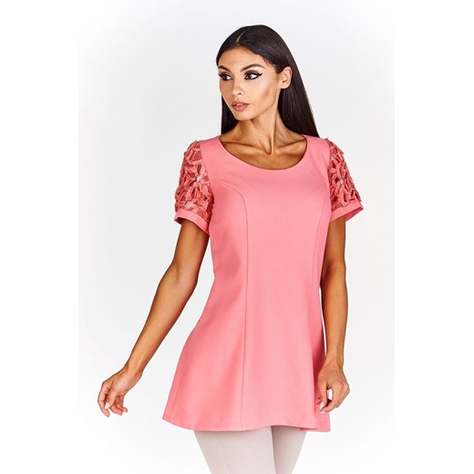 Tunika FTU366 KORALOWY ze sklepu fokus.pl w kategorii Bluzki damskie - zdjęcie 186627366