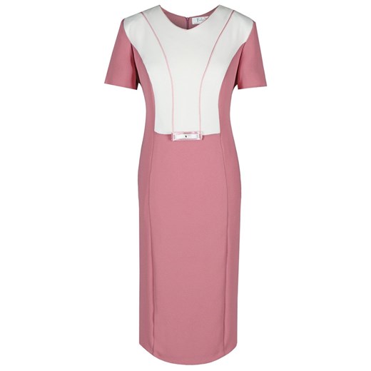 Sukienka FSU913 RÓŻOWY JASNY + EKRI ze sklepu fokus.pl w kategorii Sukienki - zdjęcie 186627888