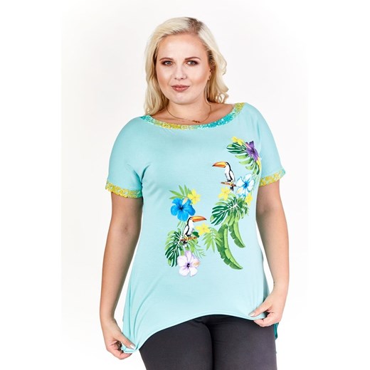 Bluzka FBZ938 TURKUSOWY ŚREDNI ze sklepu fokus.pl w kategorii Bluzki damskie - zdjęcie 186627946