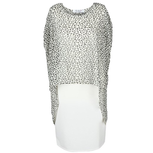 Sukienka FSU620  EKRI+CZARNY listki ze sklepu fokus.pl w kategorii Sukienki - zdjęcie 186627949