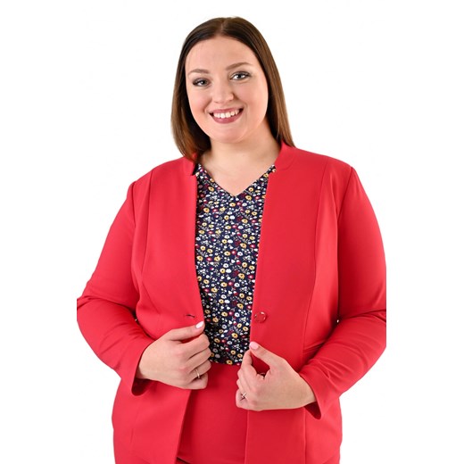 Żakiet FZA1018 CZERWONY ze sklepu fokus.pl w kategorii Marynarki damskie - zdjęcie 186628047