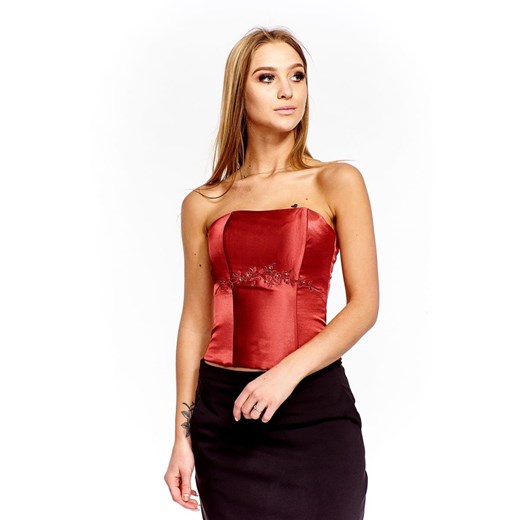 Gorset FGR042 MALINOWY ze sklepu fokus.pl w kategorii Bluzki damskie - zdjęcie 186628189