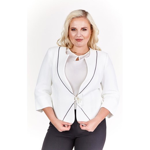 Żakiet FZA900 EKRI + SZARY ze sklepu fokus.pl w kategorii Marynarki damskie - zdjęcie 186628558