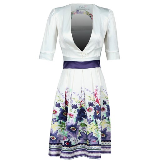 Sukienka FSU216 EKRI WRZOS ze sklepu fokus.pl w kategorii Komplety i garnitury damskie - zdjęcie 186628849