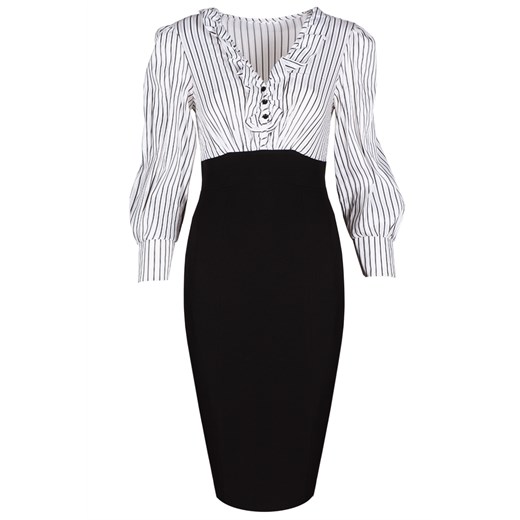 Sukienka FSU455 CZARNY BIAŁY ze sklepu fokus.pl w kategorii Sukienki - zdjęcie 186629216