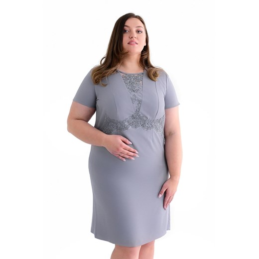 Sukienka FSU1045 SZARY JASNY ze sklepu fokus.pl w kategorii Sukienki - zdjęcie 186629389