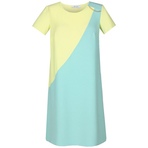 Sukienka FSU667 LIMONKA + TURKUSOWY ze sklepu fokus.pl w kategorii Sukienki - zdjęcie 186629477