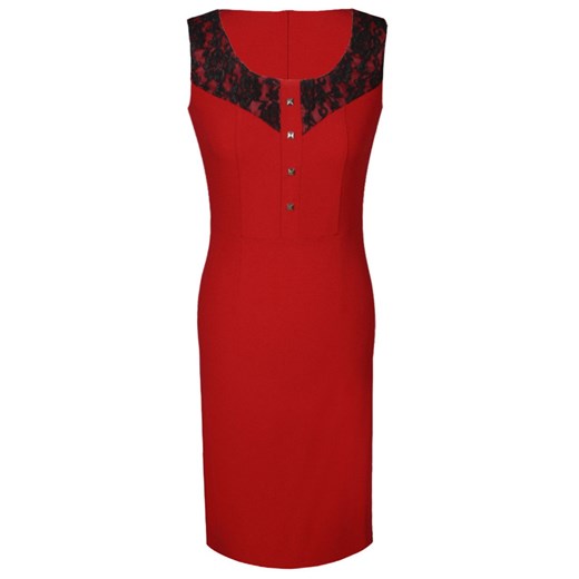 Sukienka FSU339 CZERWONY MOCNY CZARNY ze sklepu fokus.pl w kategorii Sukienki - zdjęcie 186629617