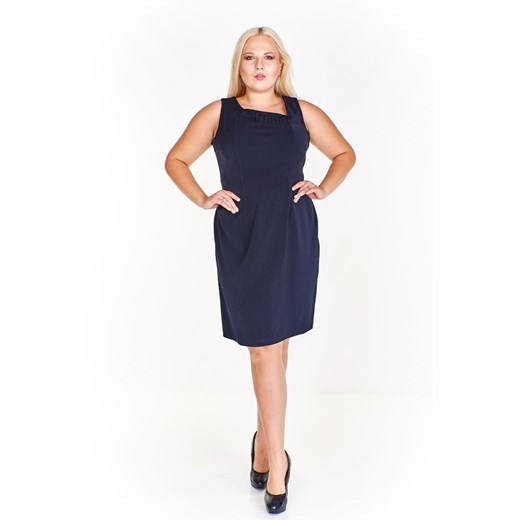 Sukienka FSU915 GRANATOWY kropeczki ze sklepu fokus.pl w kategorii Sukienki - zdjęcie 186629966