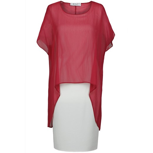 Sukienka FSU620  EKRI + MALINOWY gładki ze sklepu fokus.pl w kategorii Sukienki - zdjęcie 186629986