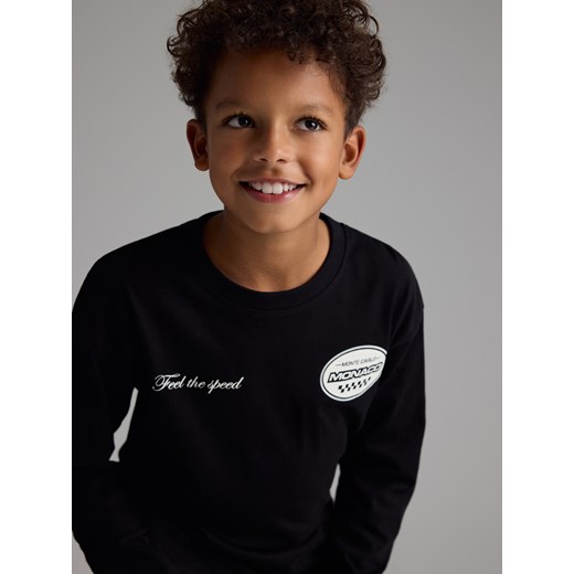 Reserved - Bawełniany longsleeve - czarny Reserved 164 (13 lat) Reserved