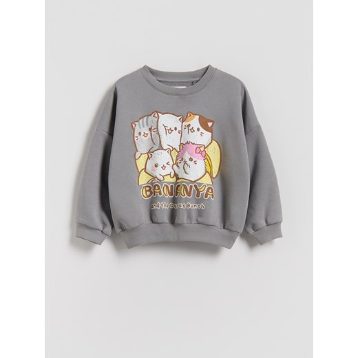 Reserved - Bluza z nadrukiem Bananya - ciemnoszary ze sklepu Reserved w kategorii Bluzy dziewczęce - zdjęcie 186630449