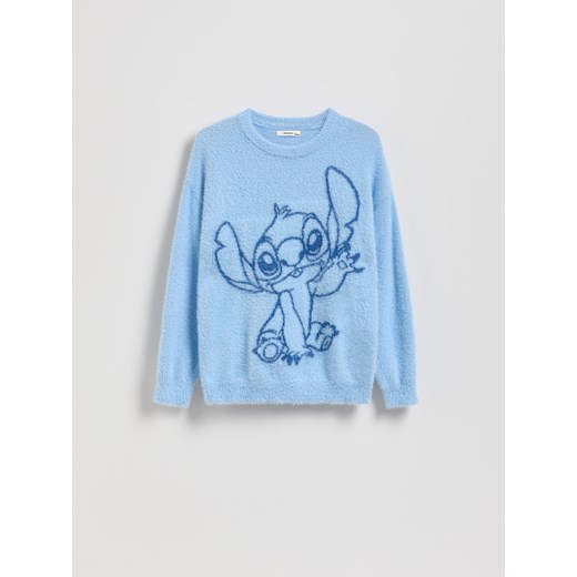 Reserved - Sweter Lilo i Stitch z wiskozą - jasnoniebieski ze sklepu Reserved w kategorii Swetry dziewczęce - zdjęcie 186630696