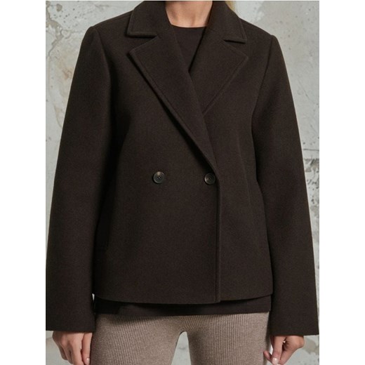 Sinsay - Krótki płaszcz z kieszeniami - brązowy Sinsay XS Sinsay