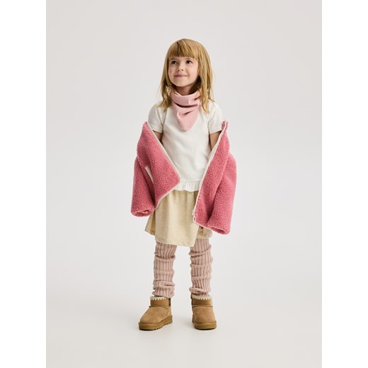 Reserved - Dzianinowa spódnica z wiskozą - kremowy Reserved 104 (3-4 lata) promocja Reserved