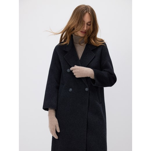 Reserved - Wełniane rękawiczki z kaszmirem - kremowy ze sklepu Reserved w kategorii Rękawiczki damskie - zdjęcie 186632475