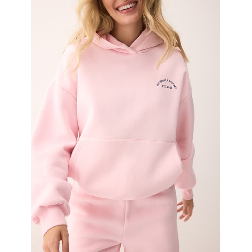 Reserved - Bluza oversize z kapturem - pastelowy róż ze sklepu Reserved w kategorii Bluzy damskie - zdjęcie 186632589