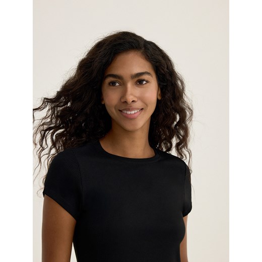 Reserved - Prążkowany t-shirt 2 pack - czarny ze sklepu Reserved w kategorii Bluzki damskie - zdjęcie 186634657