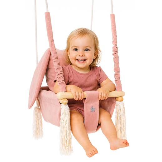 Różowa huśtawka królik dla dziewczynki S6-C04 ze sklepu Edinos.pl w kategorii Huśtawki ogrodowe - zdjęcie 186634975